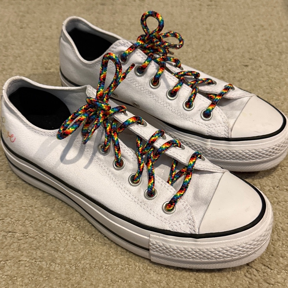 PRIDE Converse Sneakers with Rainbow Accents